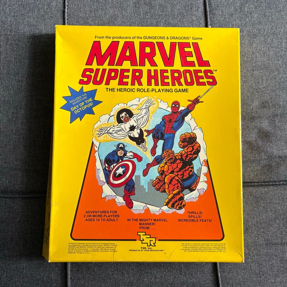 Marvel Super Heroes Heroic Role Playing Game Vintage RPG TSR - COMPLETE - 1984
